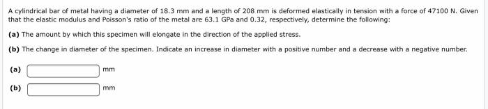 Solved specimen mm cylindrical alloy metal transcribed problem text been show has